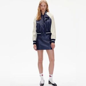 EUROPEAN FASHION: BAUM UND PFERDGARTEN Blue leather Mini Skirt